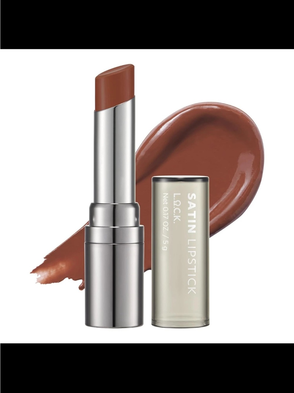 L.O.C.K Satin Lipstick Creamy Brown Shade - Neutral Satin Finish